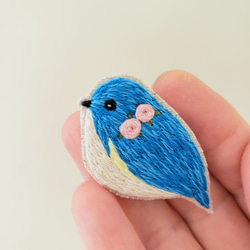 Bluebird刺繍ブローチ【受注制作】 6枚目の画像