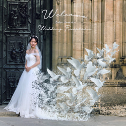(先着10名様限定価格)幸運の象徴である白い鳩をウエディングドレスから飛び立たせます (ウェルカムボード・結婚記念) 6枚目の画像