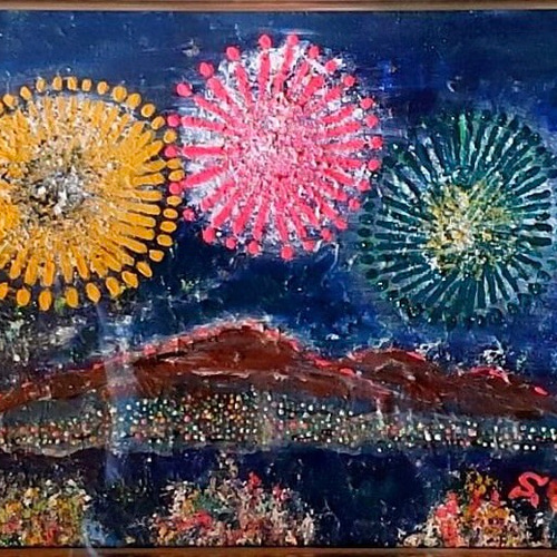 花火の絵 手描きの花火の爆発イラスト | Premium AI生成ベクトル画像