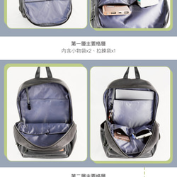 【OMNIA】機能款減壓防震14吋筆電後背包(8109灰色) 第8張的照片