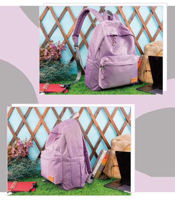 【OMNIA】聰明收納率性尼龍筆電後背包(6108紫色) 第5張的照片