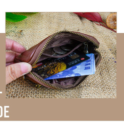 【OMC】復古巧克力橫式方塊牛皮零錢包(95021) 第5張的照片