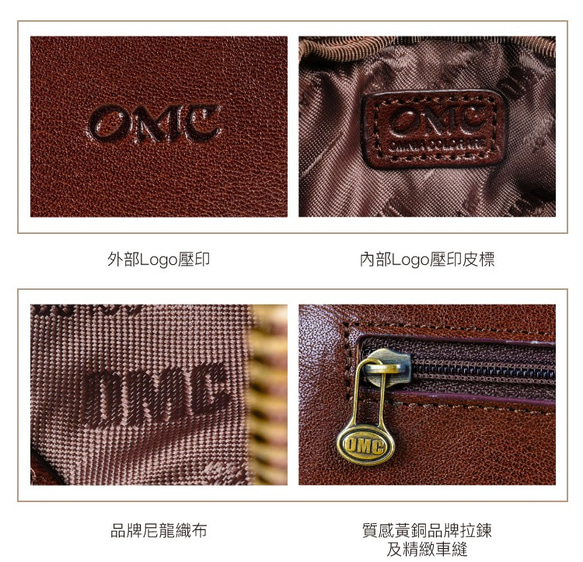 【OMC】復古巧克力橫式方塊牛皮零錢包(95021) 第8張的照片