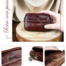 【OMC】復古系列植鞣革口袋款牛皮零錢包(95017) 第8張的照片