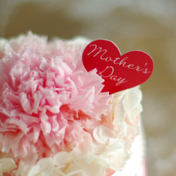 【母の日】カーネーションケーキ風プリザーブドフラワーアレンジメント 3枚目の画像