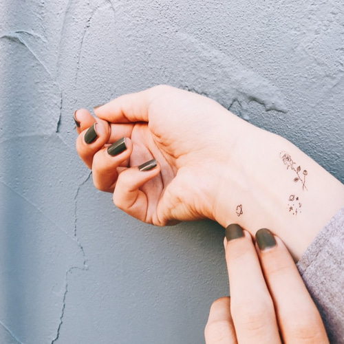 お得セット】星空とお花のタトゥーシール（カラー/白黒/シンプル/韓国  