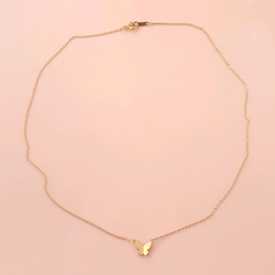 小さな蝶のシンプルネックレス＊ちょうちょ バタフライ＊スキンジュエリー＊ギフト・プレゼント 4枚目の画像