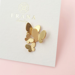 4人家族の蝶ピアス・イヤリング【片耳ずつの販売】アシンメトリー ちょうちょ バタフライ＊ギフト・プレゼントにもお勧め 7枚目の画像