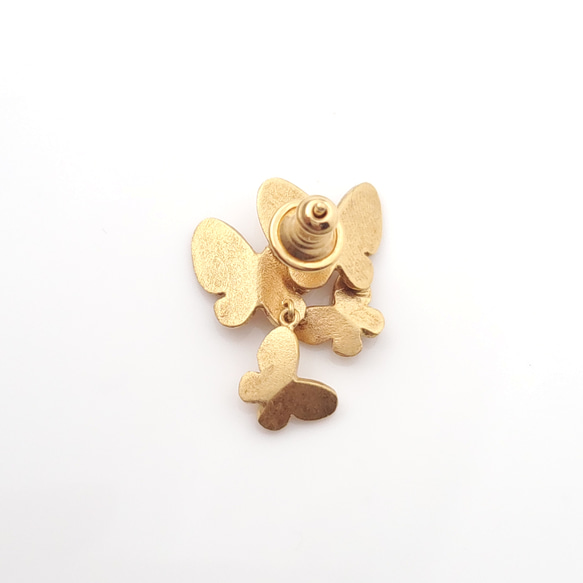 4人家族の蝶ピアス・イヤリング【片耳ずつの販売】アシンメトリー ちょうちょ バタフライ＊ギフト・プレゼントにもお勧め 9枚目の画像