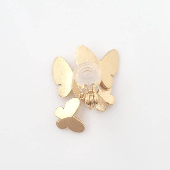 4人家族の蝶ピアス・イヤリング【片耳ずつの販売】アシンメトリー ちょうちょ バタフライ＊ギフト・プレゼントにもお勧め 11枚目の画像