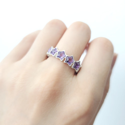 【4種寶石可供選擇】星光浪漫戒指★星形切割紫水晶 海藍玉髓 第7張的照片