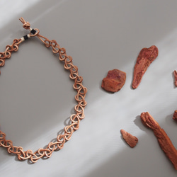 KU2001-4 / LEATHER LACE NECKLACE 2枚目の画像