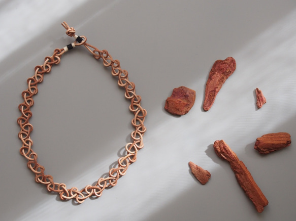 KU2001-4 / LEATHER LACE NECKLACE 2枚目の画像