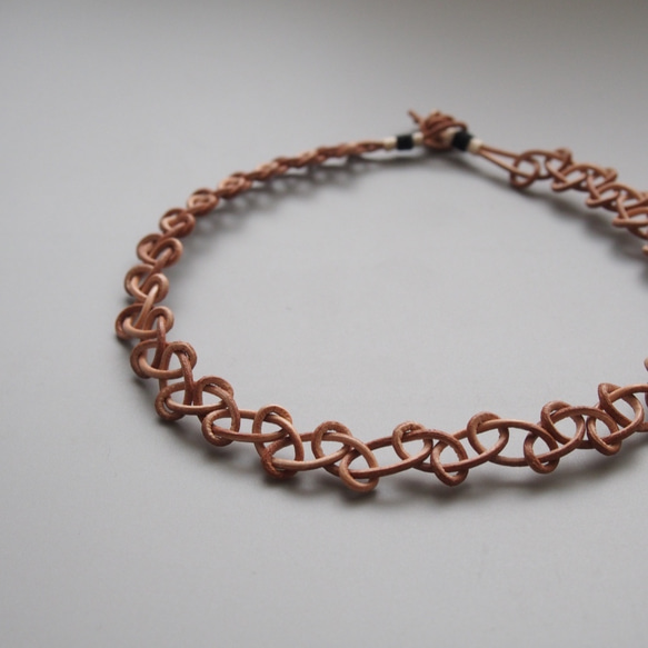 KU2001-4 / LEATHER LACE NECKLACE 4枚目の画像