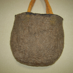 羊毛フェルトのミニバッグ(ツイード×黄色) 3枚目の画像