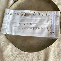 m02✴︎送料無料✴︎フィルターポケット付きの4段プリーツマスク　裏地を高機能の生地へ変更可能 2枚目の画像