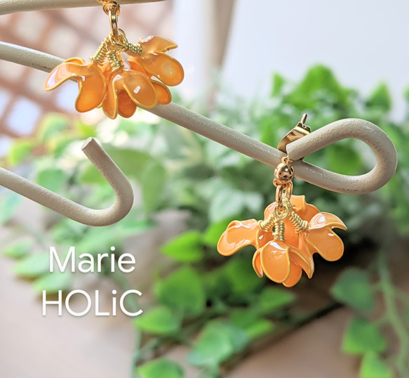 金木犀の花束ピアス/イヤリング イヤリング・ノンホールピアス 