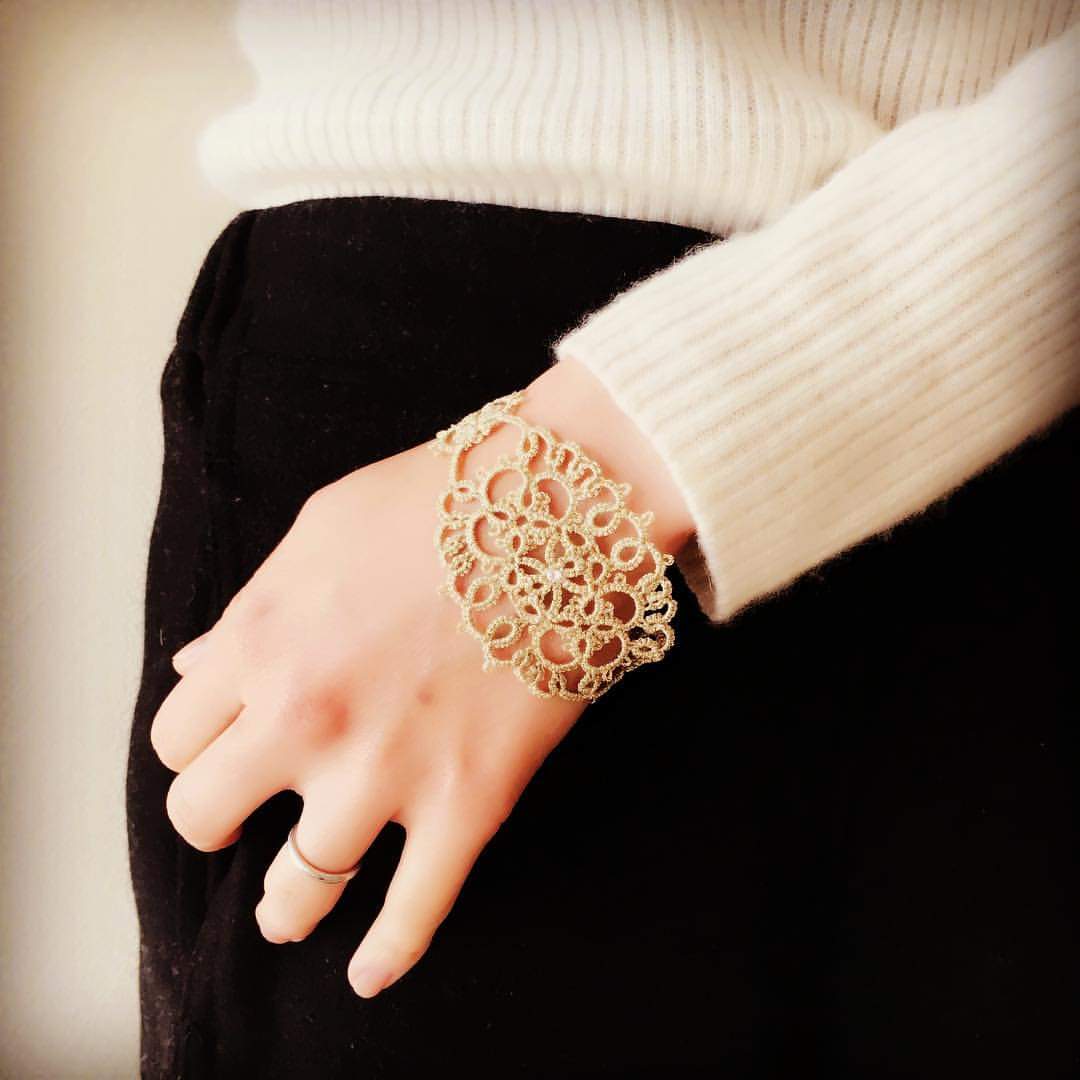 プレート ブレスレット リンク フラワー Tudor ID 唐草