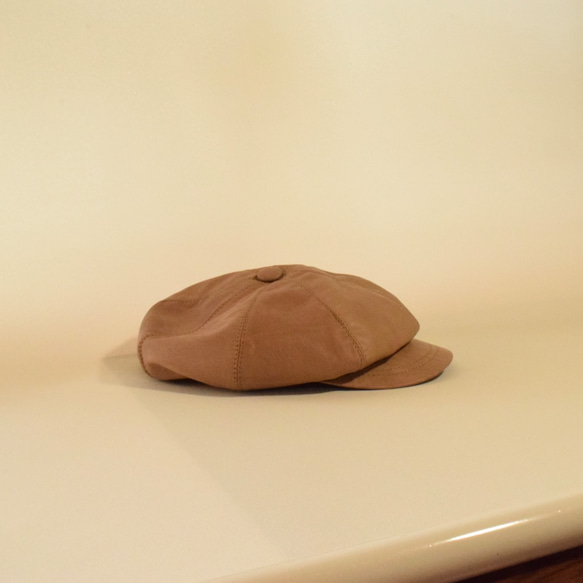 牛革 レザーキャスケット(ハンチング)  “beige” 1枚目の画像