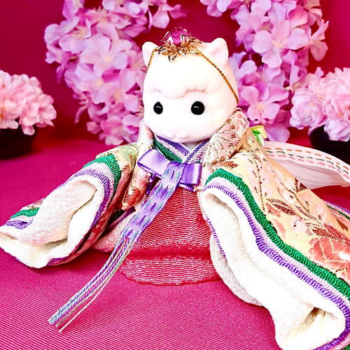 141 ひなまつり シルバニア着せ替え〈お姫様〉 十二単 藤に大桜常磐