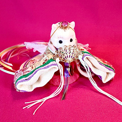 141 ひなまつり シルバニア着せ替え〈お姫様〉 十二単 藤に大桜常磐