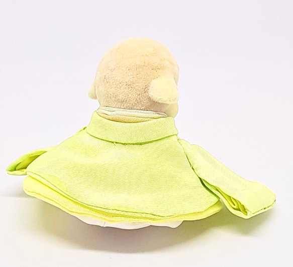 シルバニア着せ替え〈赤ちゃん〉絹地産着　薄黄緑かさね 169 3枚目の画像