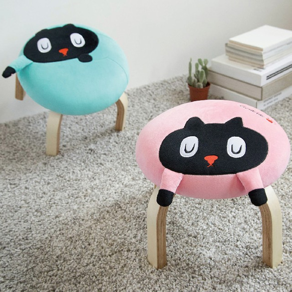 Kuroro 貓貓掌小椅_藍色款 ║ DIY組裝好方便、小椅凳 第4張的照片