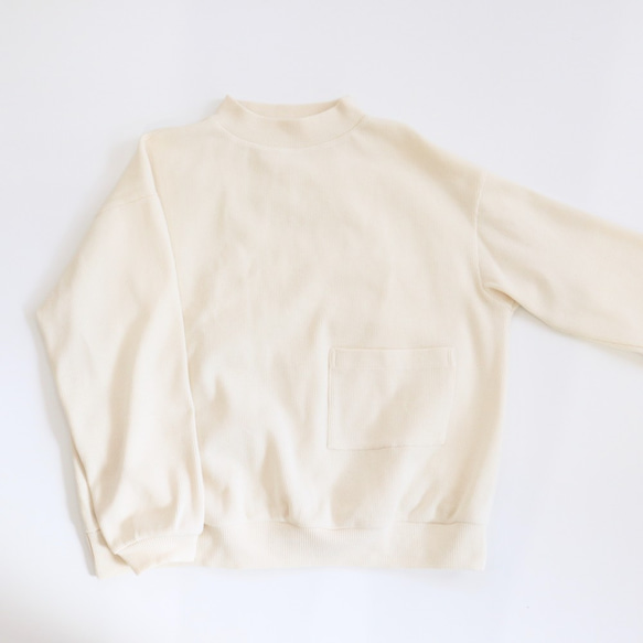 high neck rib pocket cut-sew (ecru) 7枚目の画像