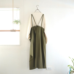 cotton cupro wrapped camisole dress (green) 2枚目の画像