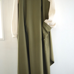 cotton cupro wrapped camisole dress (green) 3枚目の画像