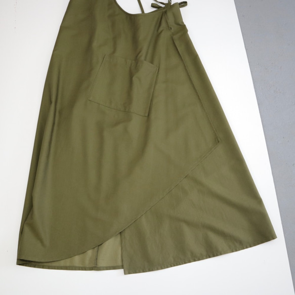 cotton cupro wrapped camisole dress (green) 7枚目の画像