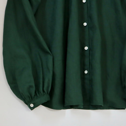 french linen bowtie P blouse (deep green) 7枚目の画像