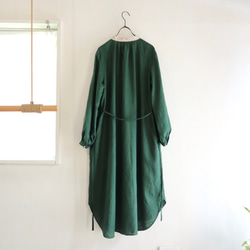 french linen stand color I-line P dress  (deep green) 5枚目の画像