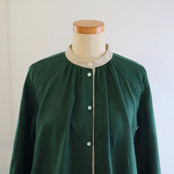 french linen stand color I-line P dress  (deep green) 9枚目の画像