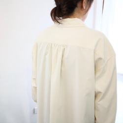 cuff & gadget long shirt (ivory x chocolate) 8枚目の画像