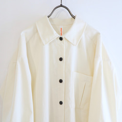 cuff & gadget long shirt (ivory x smokey green) 3枚目の画像