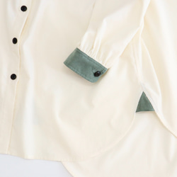 cuff & gadget long shirt (ivory x smokey green) 4枚目の画像