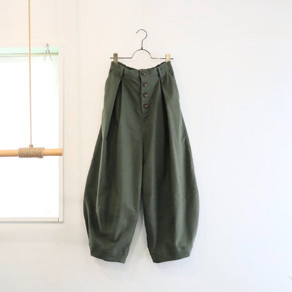 semi-suede squash pants (olive) 1枚目の画像