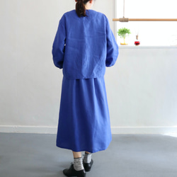 french linen chest pocket top (cobalt blue) 8枚目の画像