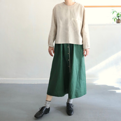 french linen chest pocket top (greige) 6枚目の画像