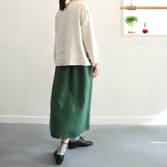 french linen chest pocket top (greige) 8枚目の画像