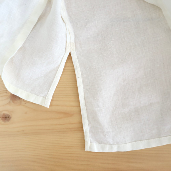 french linen chest pocket top (natural) 4枚目の画像