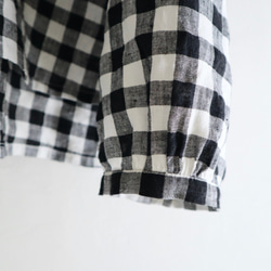 gingham linen chest pocket top 3枚目の画像