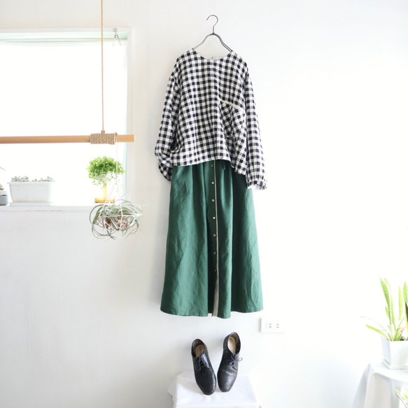 『Creema限定』5/10までの受付。spring set-up / french linen top & skirt 3枚目の画像