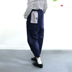 flag flap pants (navy) 1枚目の画像