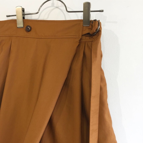 cotton cupro wrapped gather culottes (leaves) 4枚目の画像