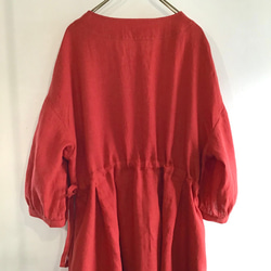 french linen W-button dress (red) 6枚目の画像