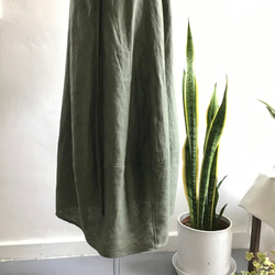 french linen balloon dress (khaki) 6枚目の画像