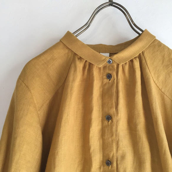 chibi-collar P blouse / mustard 2枚目の画像