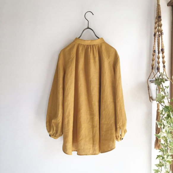 chibi-collar P blouse / mustard 4枚目の画像